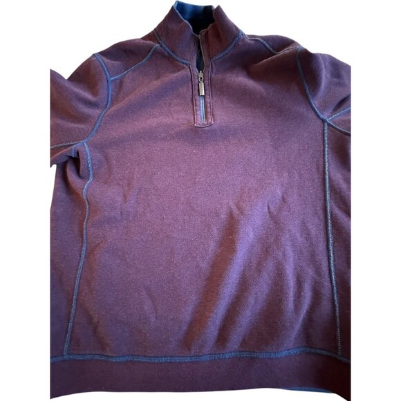 Mens Tommy Bahama Reversible Half-Zip Pullover Sweatshirt  Size L  Cotton & Poly - Picture 6 of 8